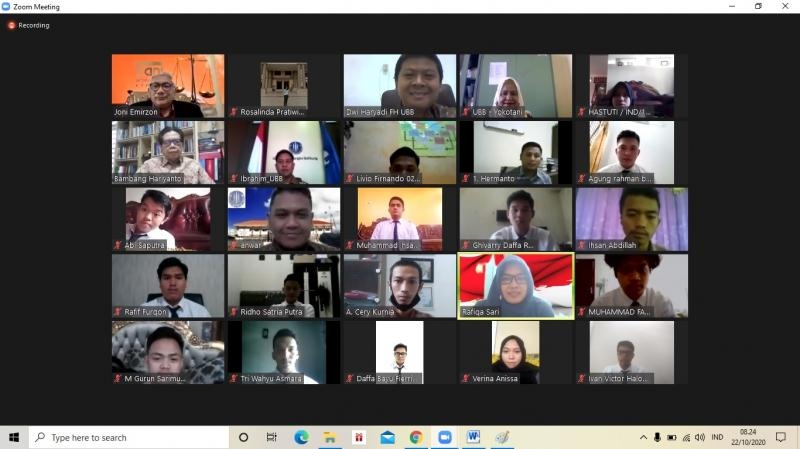 Tingkatkan Kemahiran Hukum, FH UBB Dan BANI Palembang Adakan Pelatihan